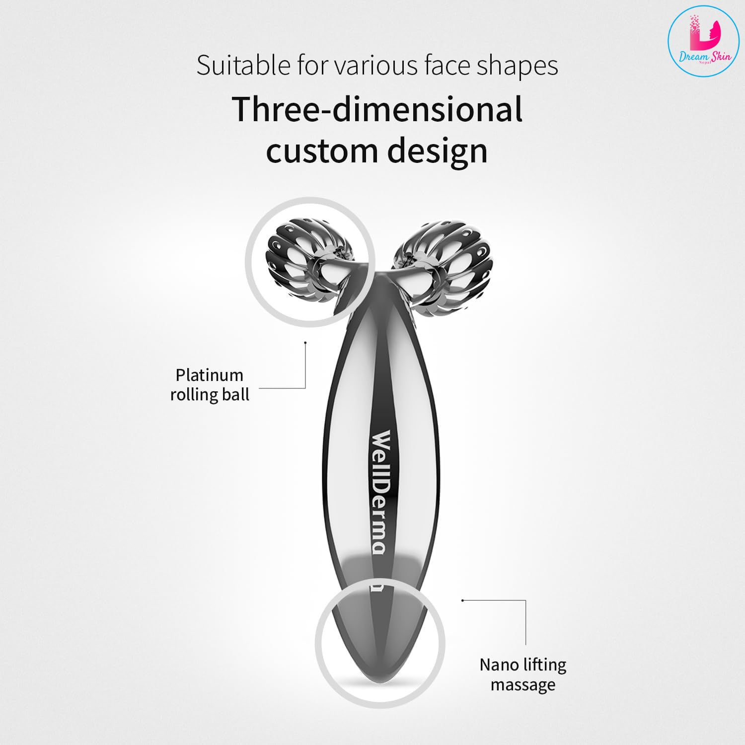 WellDerma  Face Lifting Compact Roller [Silver]